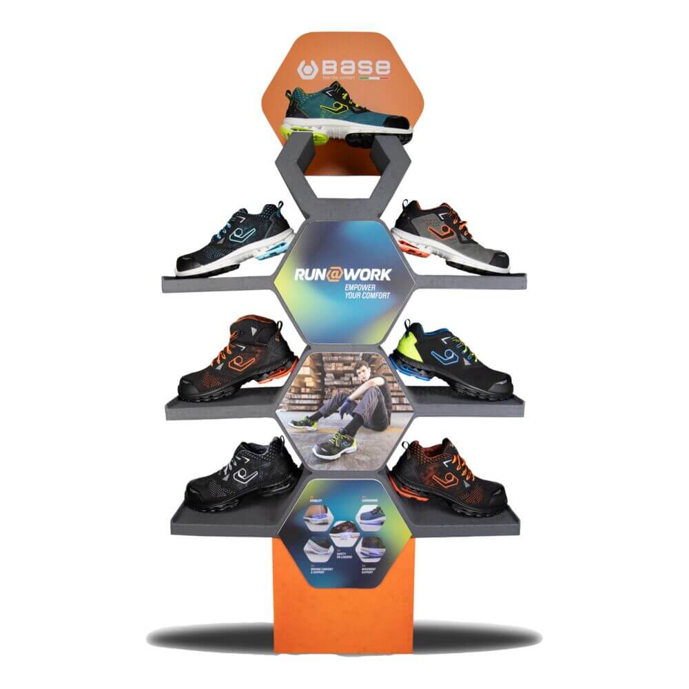 Base Run@Work Totem 7 Shoes Display
